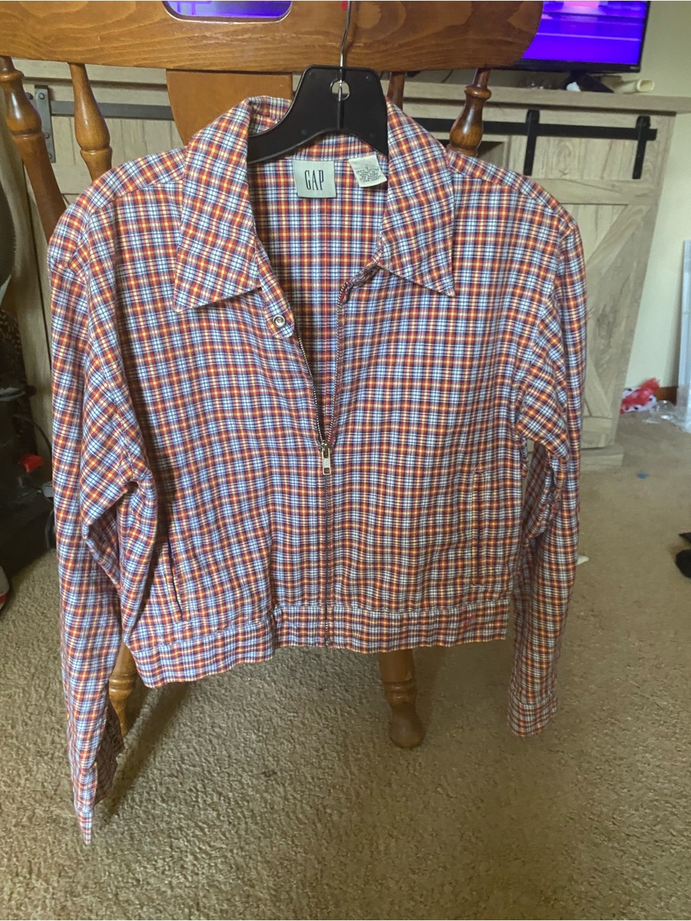 Vintage 90s, Old Gap White Tag, 1998, Cropped Plaid Jacket